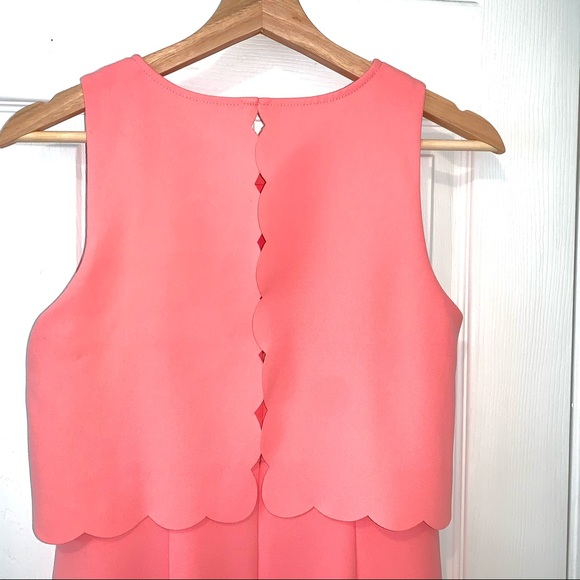 LOFT Pink Scallop Dress Size 4 Petite - Picture 6 of 11